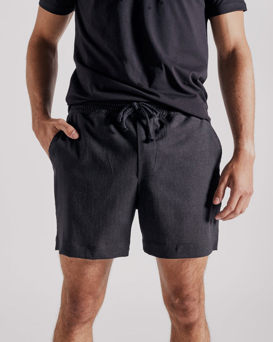Short Linho Preto