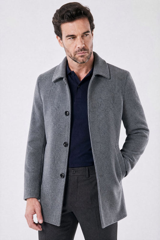 Sobretudo Masculino Curto De Lã Denmark