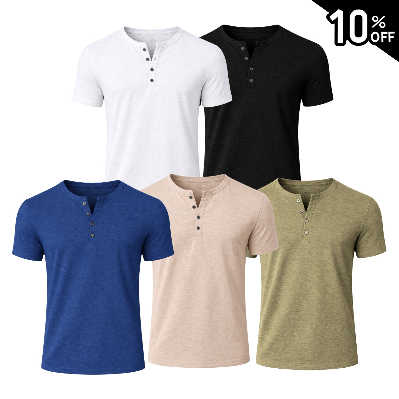 Camiseta Masculina Gola Henley Campeche