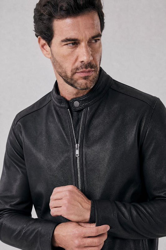 Jaqueta de Couro Classic Black