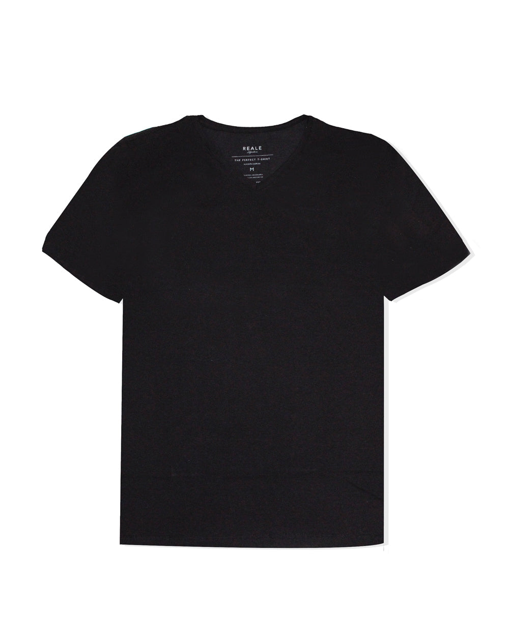 T-Shirt em Algodão Egípcio Gola "V" Cor Preto