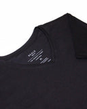 T-Shirt em Algodão Egípcio Gola "V" Cor Preto
