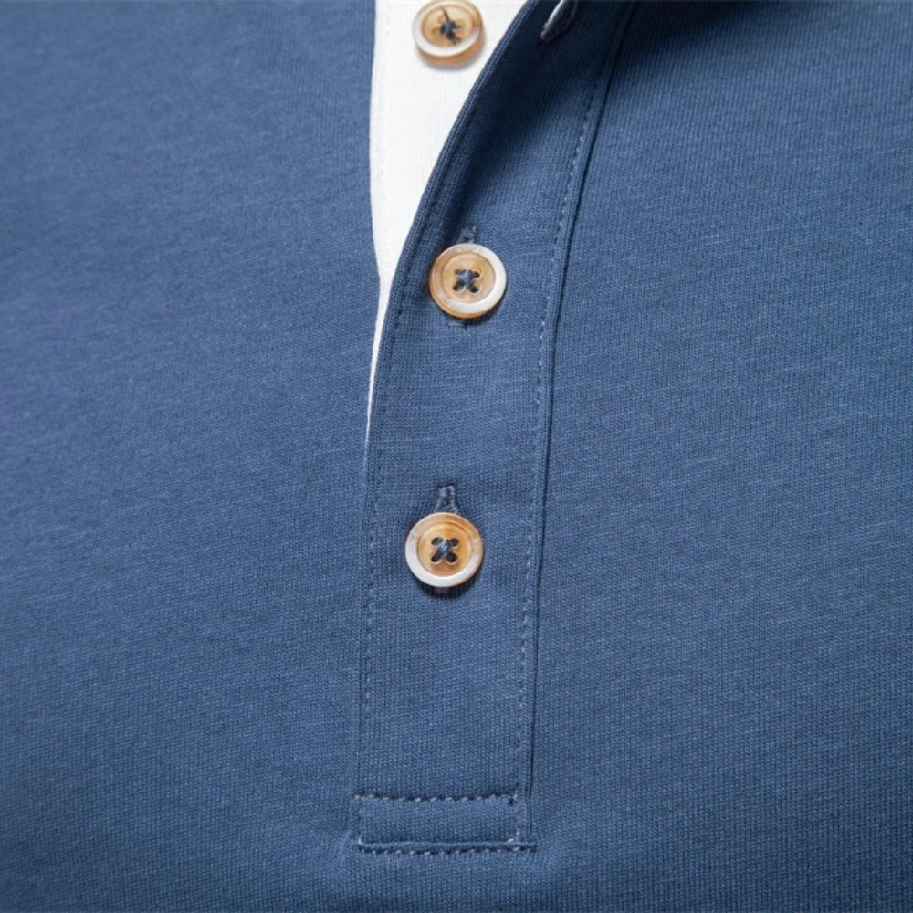 Camiseta Masculina Henley Manga Longa Davos