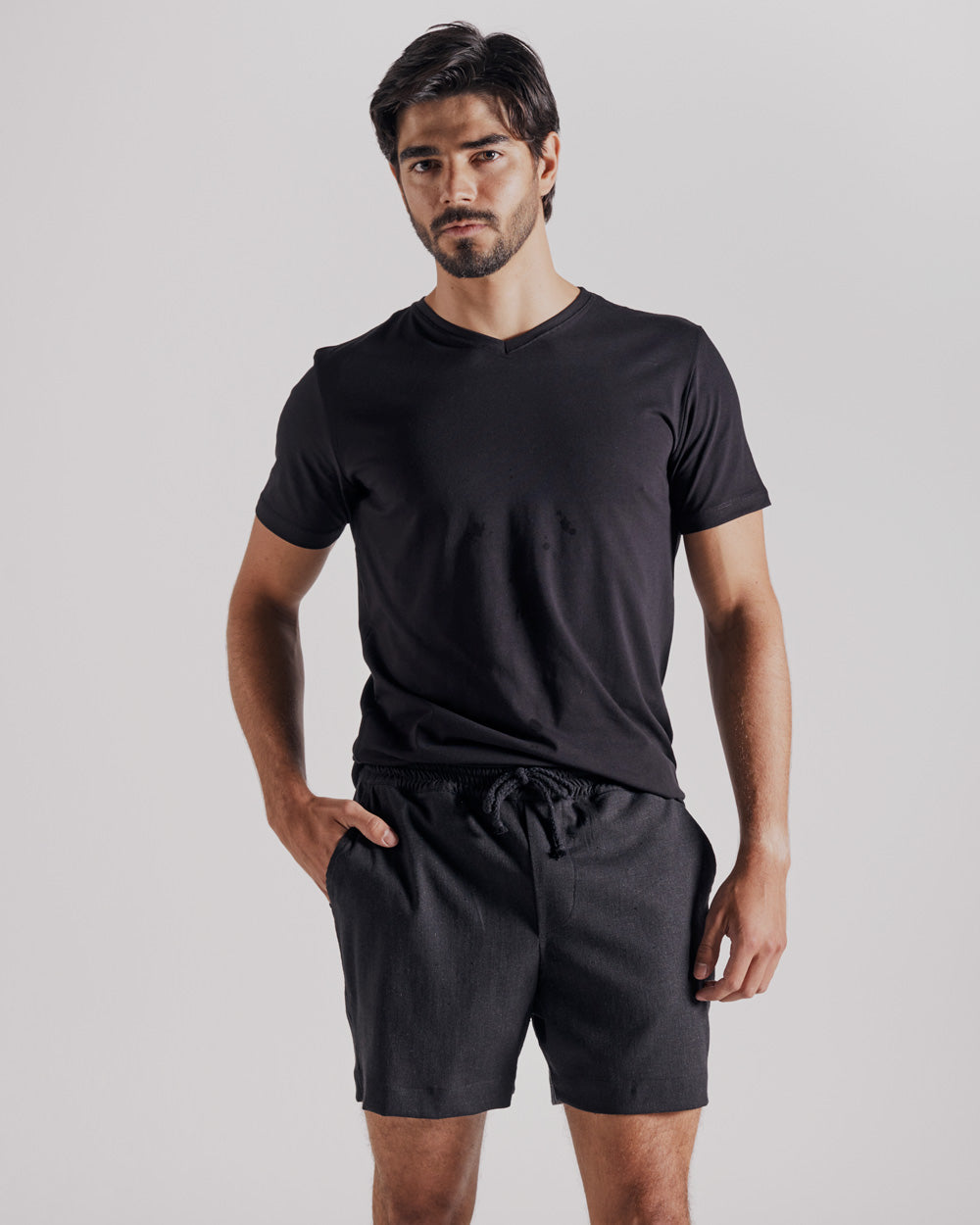 Short Linho Preto