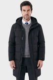 Sobretudo Masculino Puffer Médio com Capuz Jersey