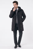 Sobretudo Masculino Puffer Médio com Capuz Jersey