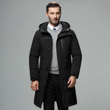 Sobretudo Masculino Puffer Médio com Capuz Jersey