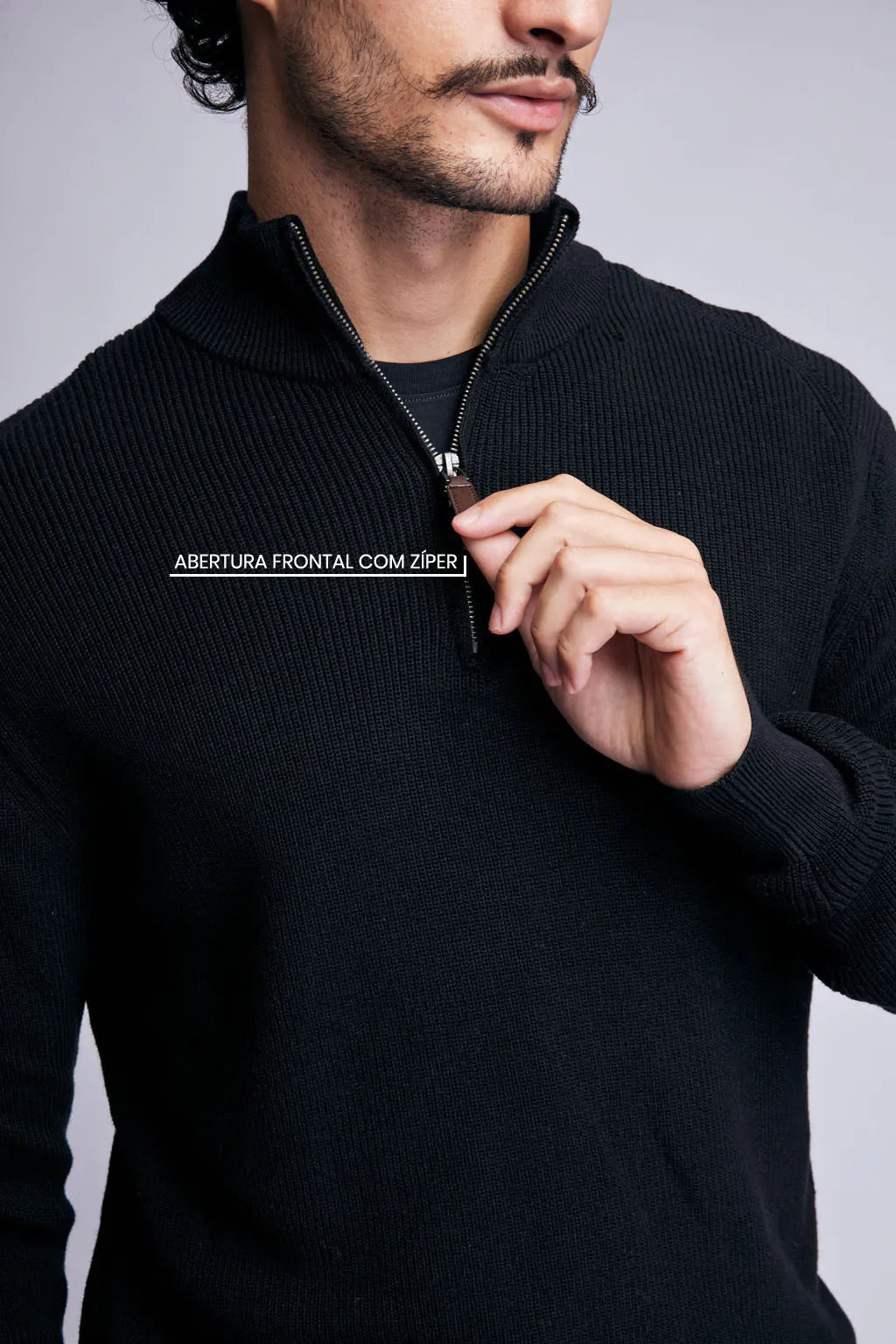 Sueter Zipneck Daily Preto