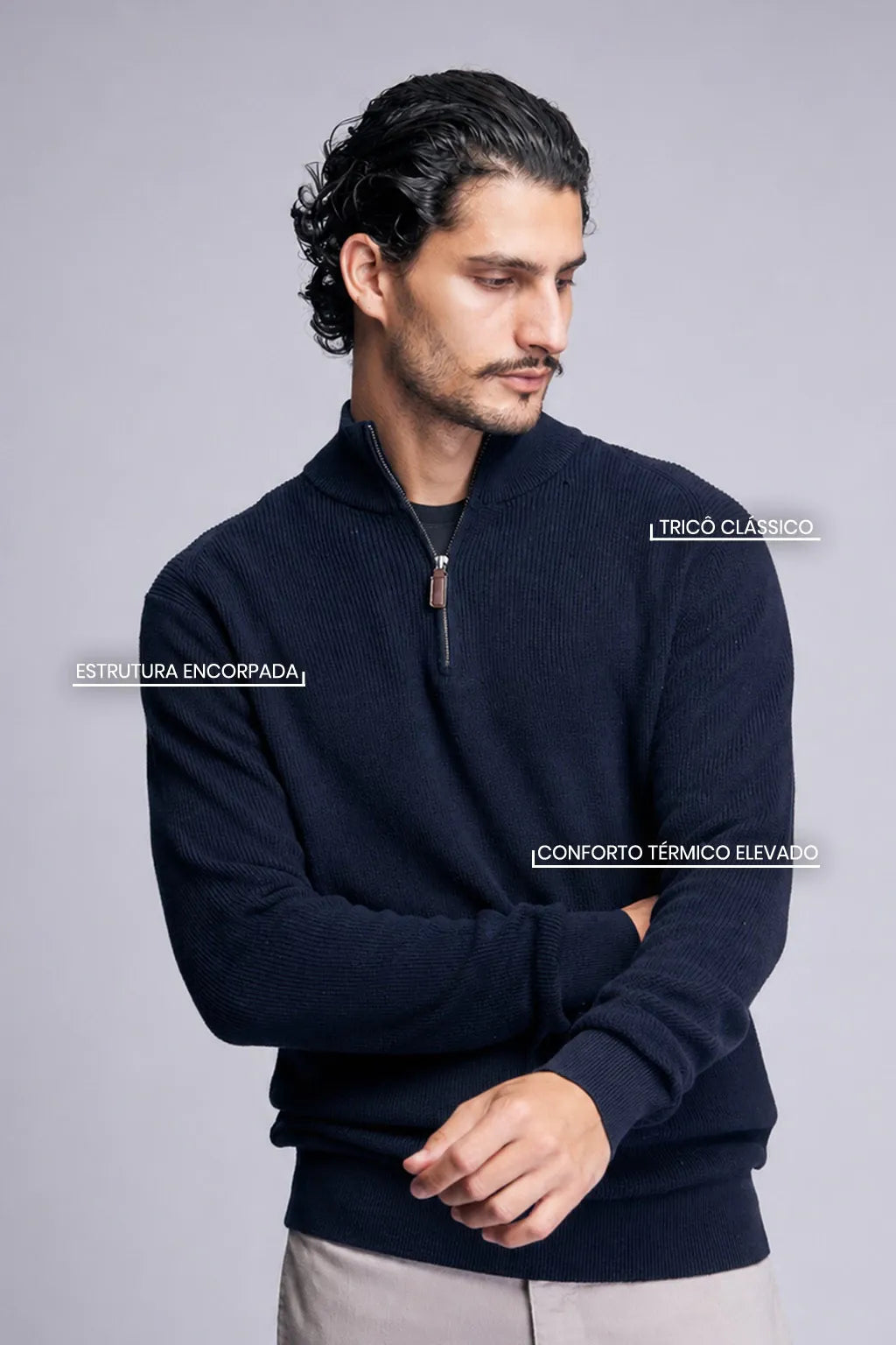 Sueter Zipneck Daily Preto