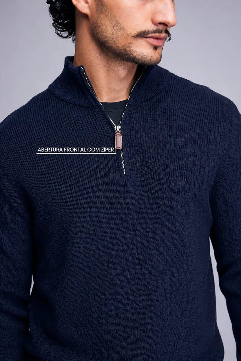 Sueter Zipneck Daily Preto