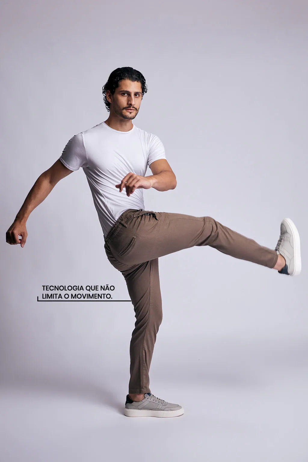 Calça LioTech com Elástico Caqui